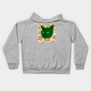 Cat in flowers Pop art Kids Hoodie